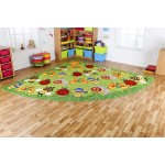 Covor mare 3x3 m Coltar Copii cu Fluturasi, Omidute, Gargarite si Melcisori- Covoras  pe colt Multicolor - Inapoi la Natura